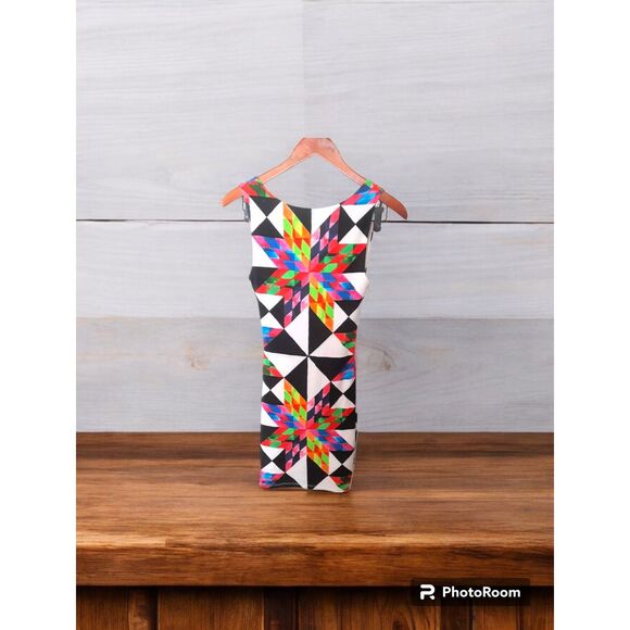 Mara Hoffman Sleeveless Back Cutout Bodycon Dress Size S Colorblock - Picture 1 of 10